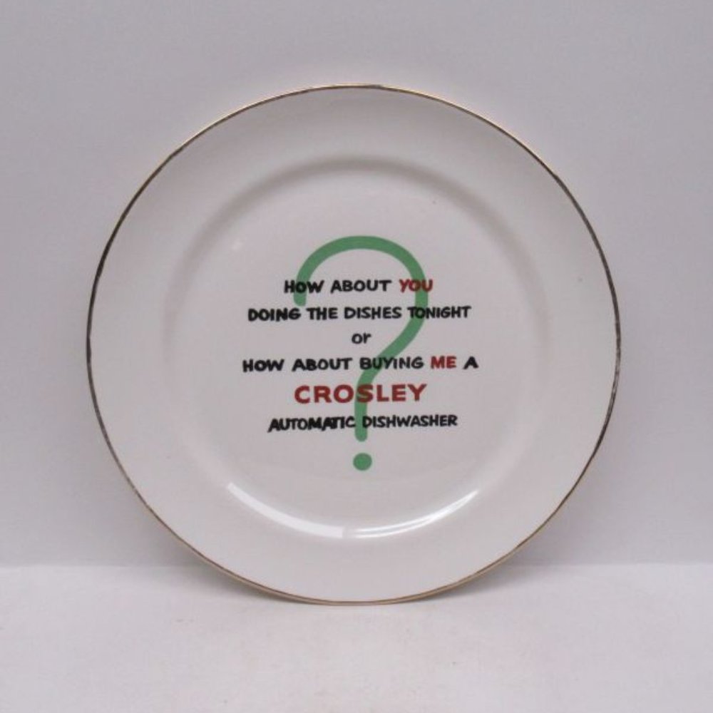 1950s CROSLEY RADIO Automatic DISHWASHER 10 Inch Advertisement Plate - Scarce